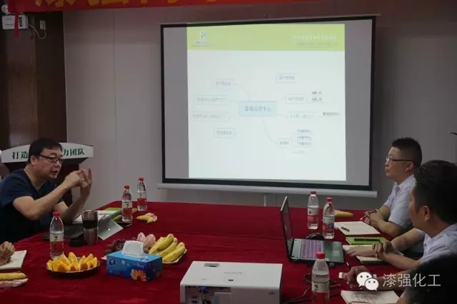 王鵬輝老師認真為漆強品牌的發(fā)展把脈診斷